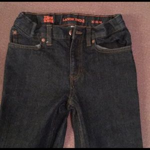 NWOT Lands End Boys Iron Knee Dark Denim Jeans